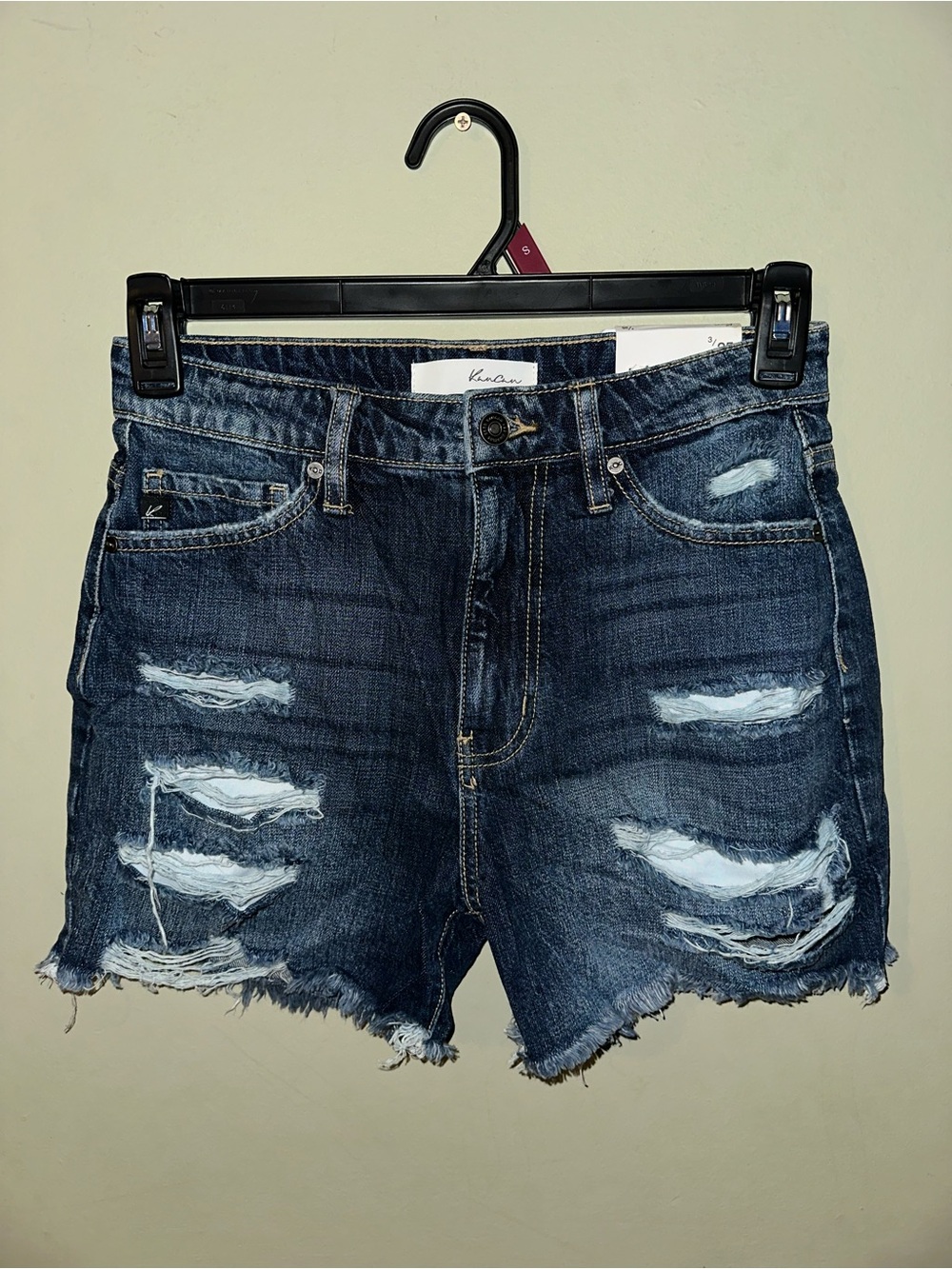 KanCan Distressed Denim Women’s Shorts - Dark Blue